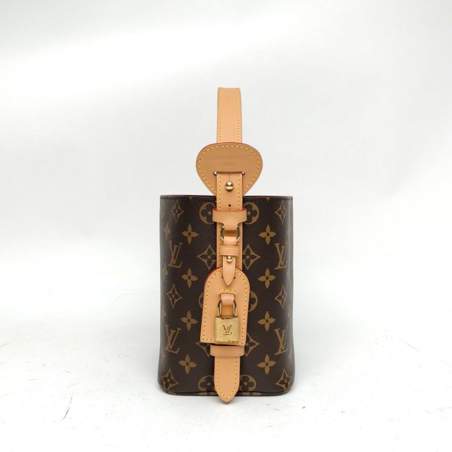 LOUIS VUITTON ALLINBB印花手袋塗層帆布PVC金扣晶片肩背包-1