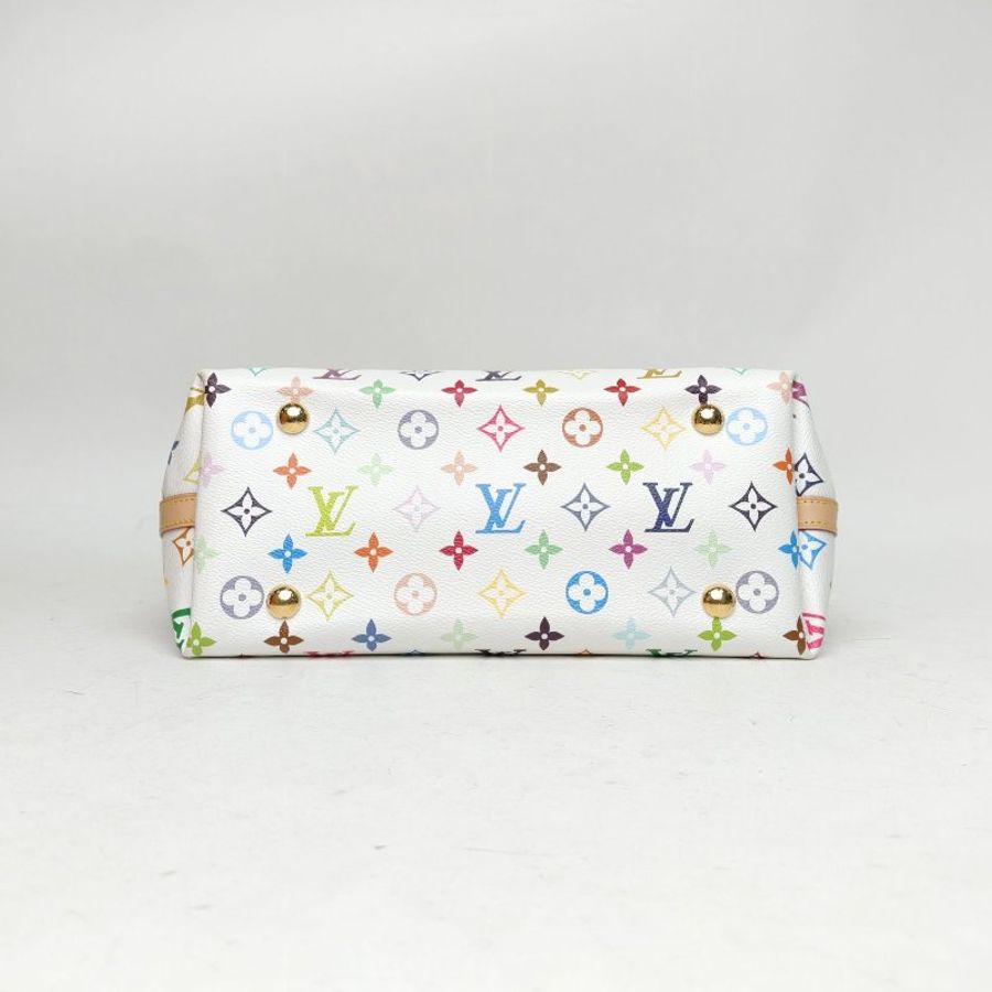 LOUIS VUITTON CARRYALL村上隆聯名小號白三彩PVC金扣晶片肩背包-4