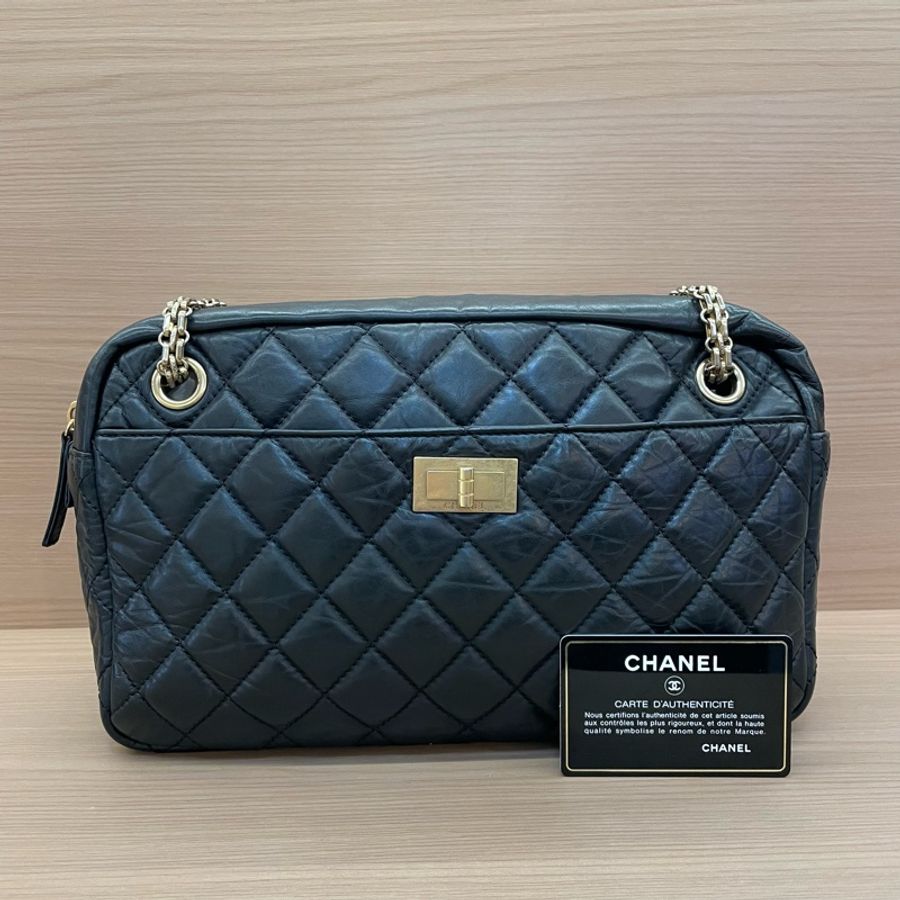 Chanel 香奈兒 黑色2.55相机包鏈條包 大號 2009年 12開 尺寸底長28*高17*寬9 有卡 無塵袋無盒子-0