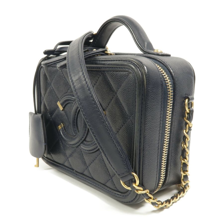 CHANEL 牛皮皮革Vanty Case Small鏈帶肩背袋-2