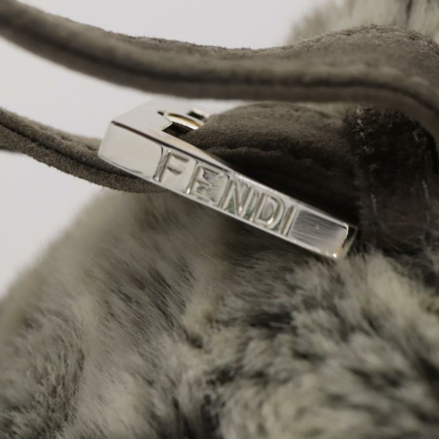 【日本直送】FENDI 皮草米色銀色雙肩包 Auth YKZ827A-18