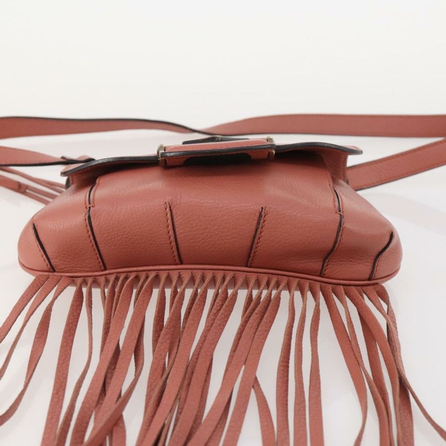 【日本直送】GUCCI 竹節肩背包 皮革 粉紅色 金飾 正品 YKZ1198V-4