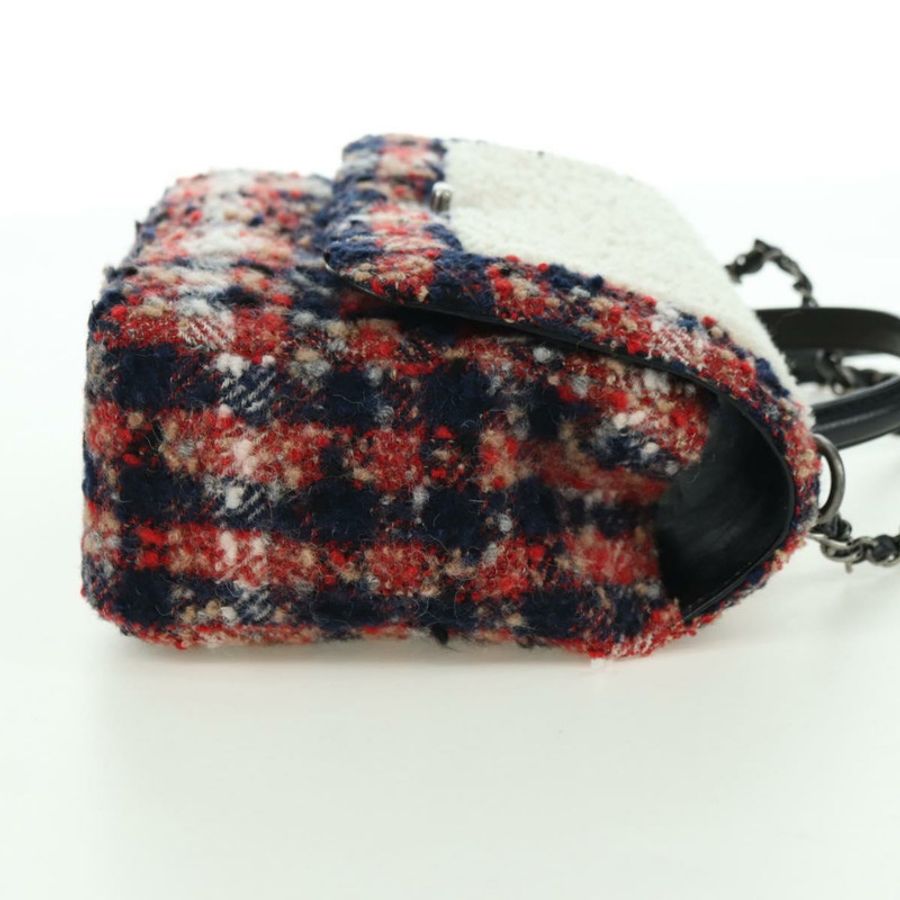 【日本直送】香奈兒 (CHANEL) 頂部手柄 25 鏈條包 斜紋軟呢 多色 銀色 CC 正品 YKZ1266SAM-3