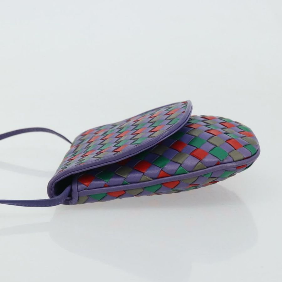 【日本直送】BOTTEGA VENETA INTRECCIATO 紫色金色皮革肩背包 正品 YKZ1369A-3