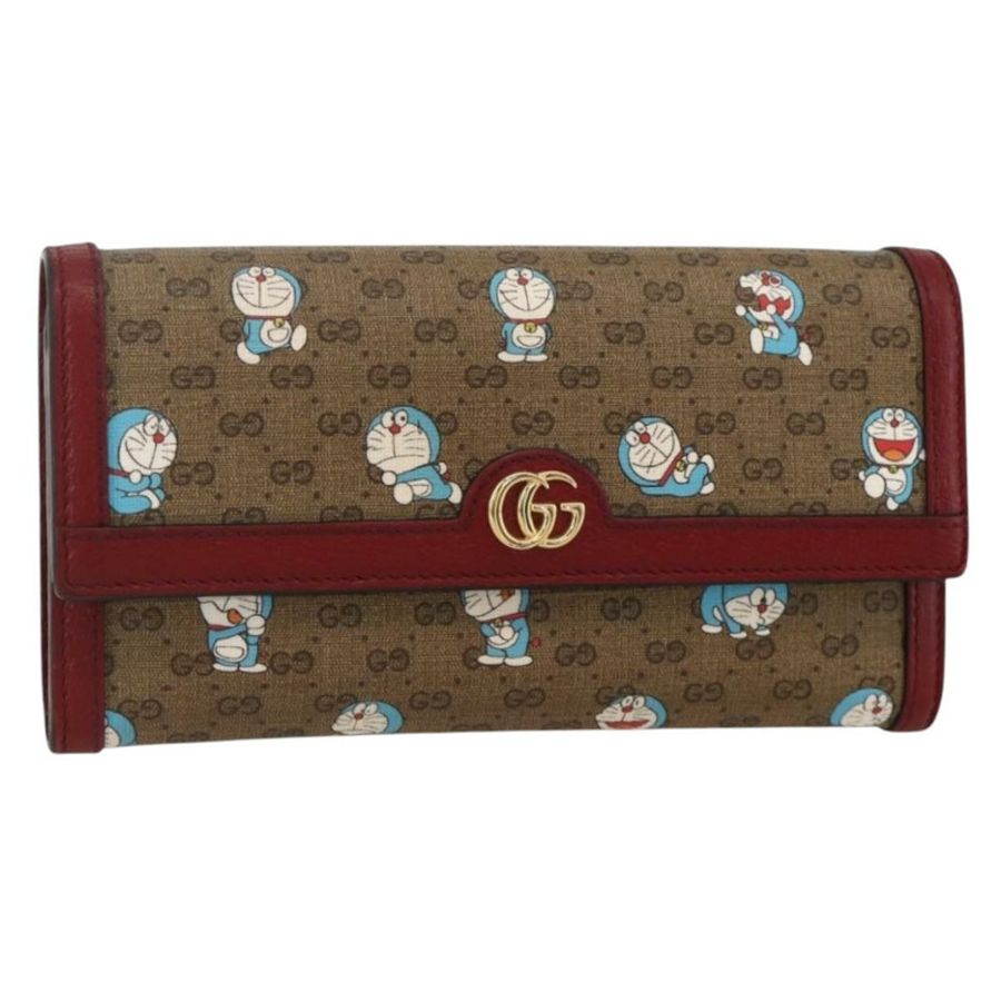【日本直送】GUCCI Micro GG Supreme哆啦A夢長皮夾 PVC 米色金色 647786 正品 175793A-0