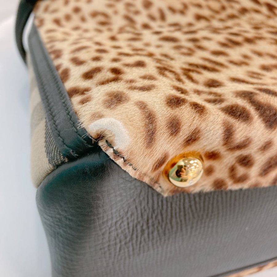MS0695 Burberry 博柏利兩用包包 Banner Top Handle Shoulder Bag Calfskin Hair and Canvas Leopard-5