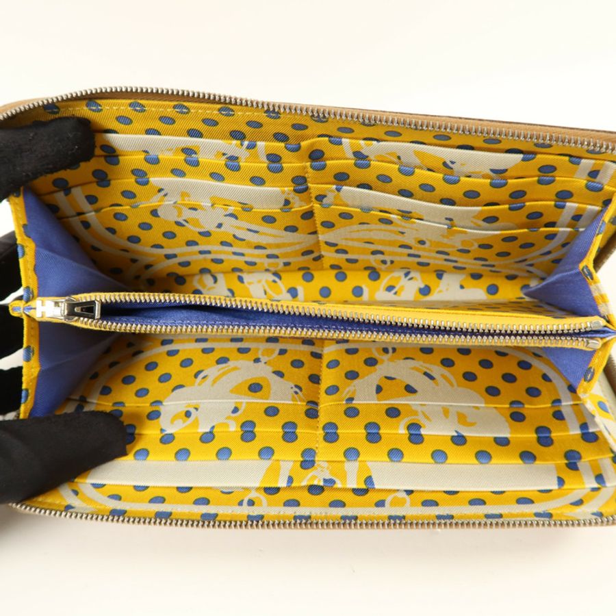 HERMES Epsom皮革Silk'In Long Wallet長錢包Gold-4