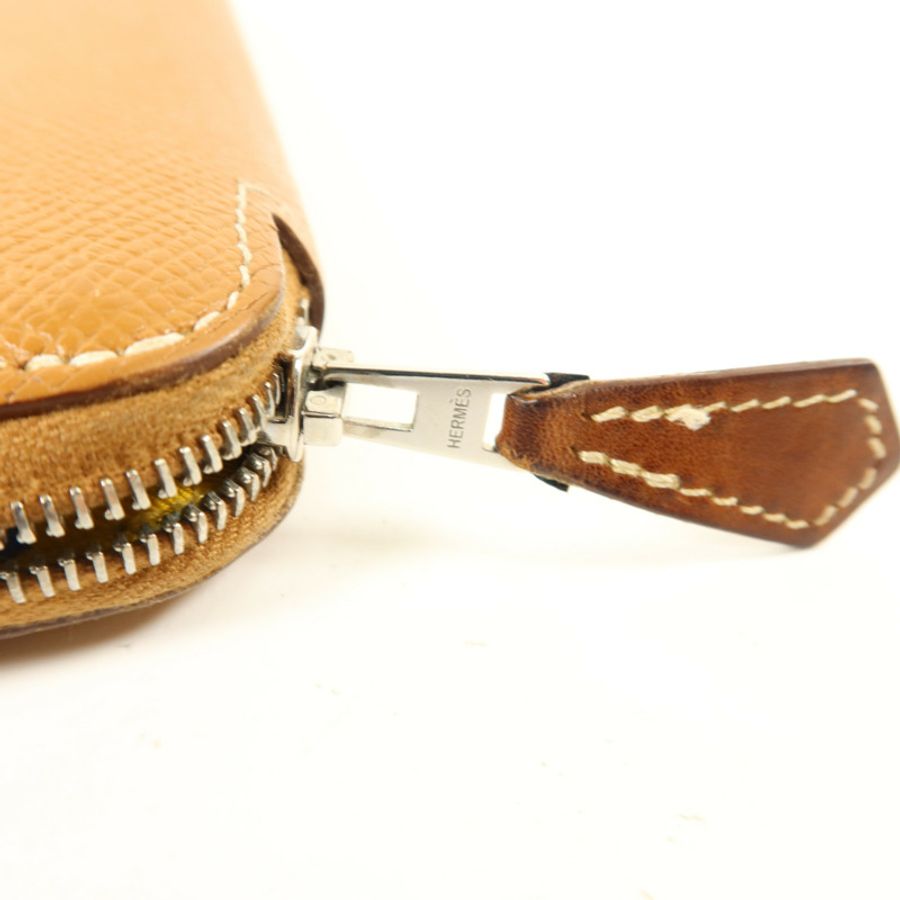 HERMES Epsom皮革Silk'In Long Wallet長錢包Gold-8