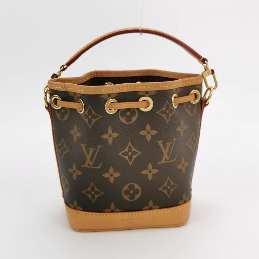 Louis Vuitton (LV) NOENano植鞣革Monogram印花抽繩斜挎包肩背包晶片款-4