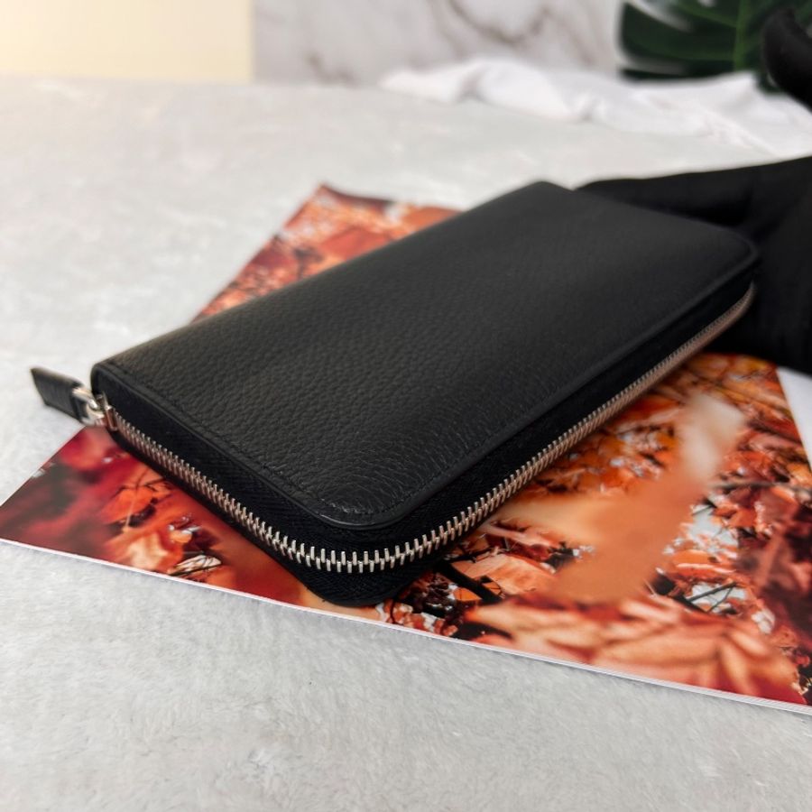 Prada Vitello Daino Triangle 粒紋皮革長夾 晶片款-14