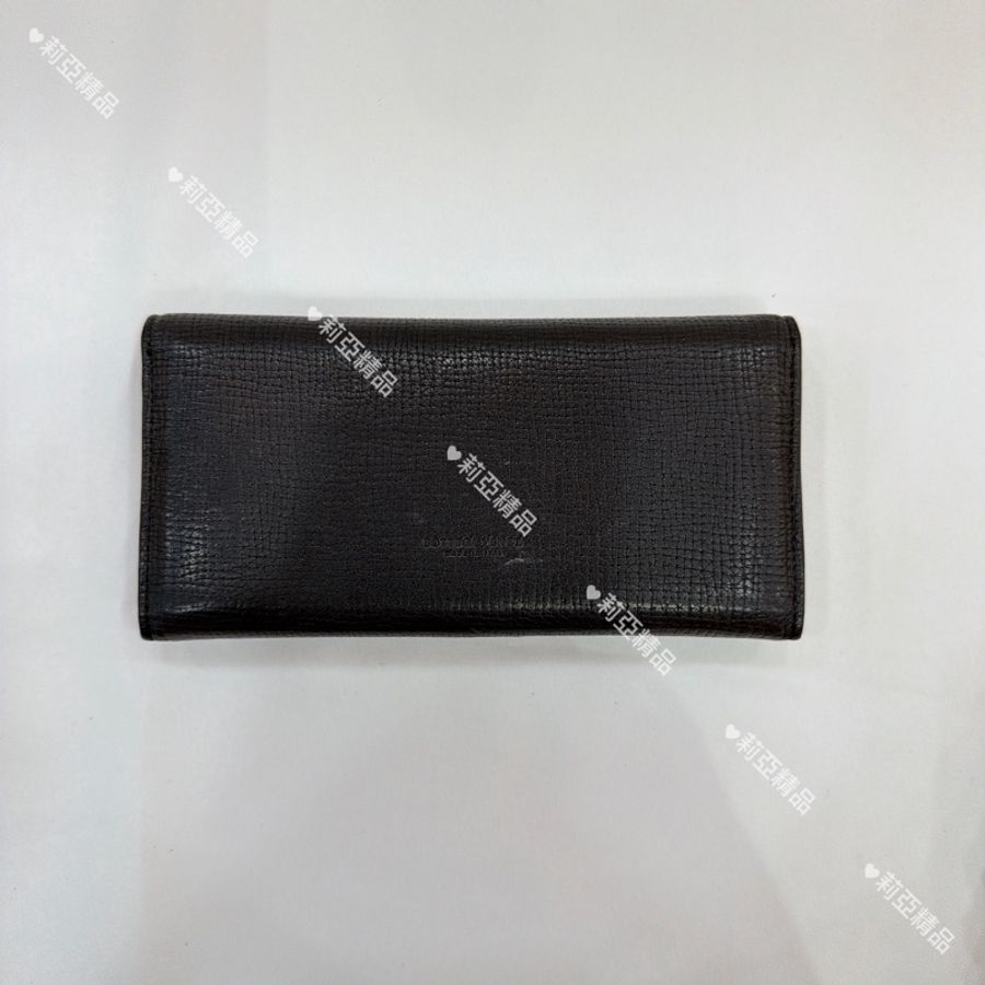 莉亞精品♡ Bv黑色牛皮長夾 二手-2
