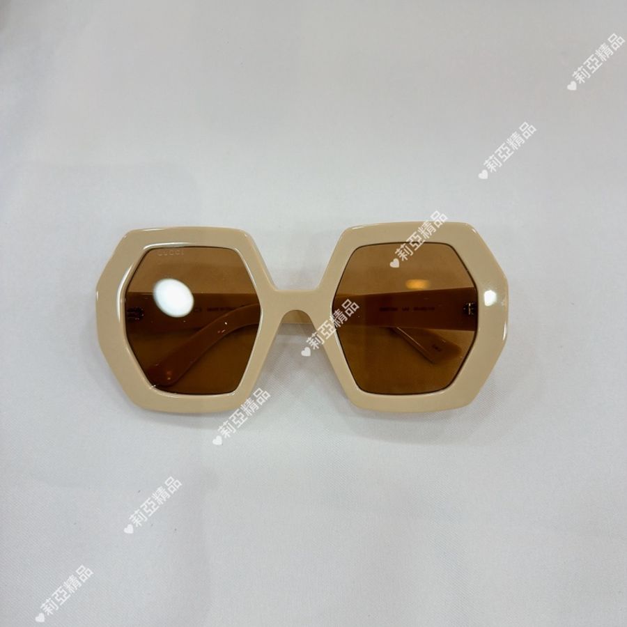 莉亞精品♡ Gucci 米白色太陽眼鏡🕶️ 二手-2