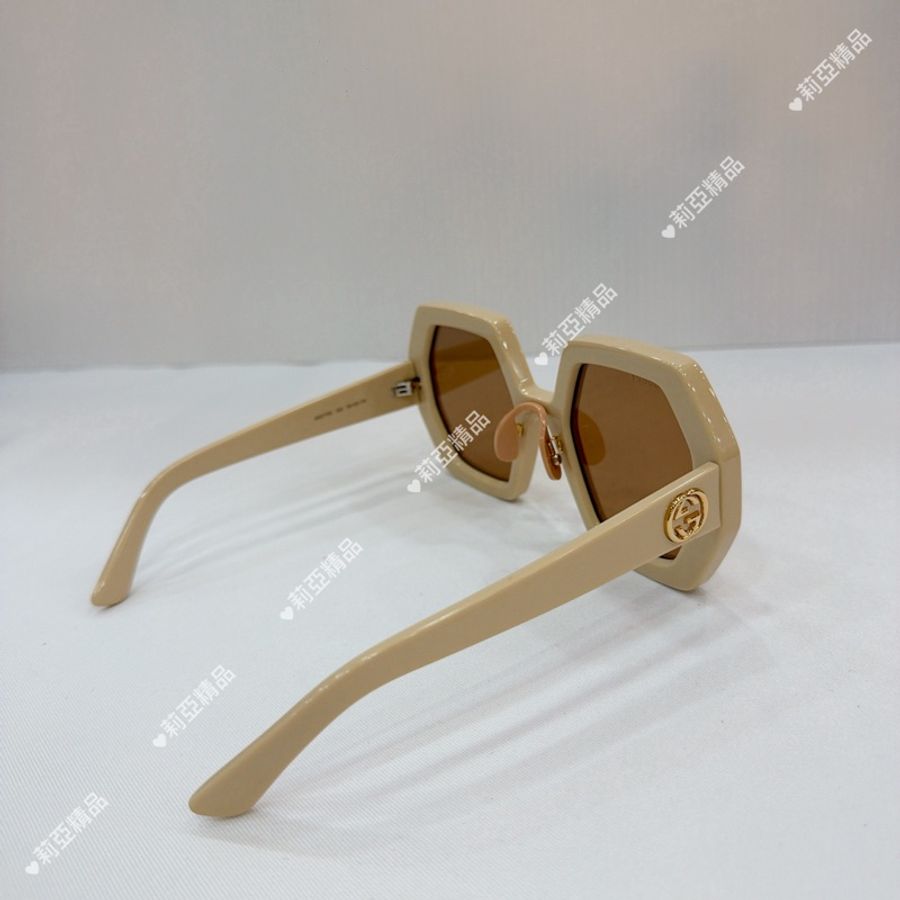 莉亞精品♡ Gucci 米白色太陽眼鏡🕶️ 二手-6