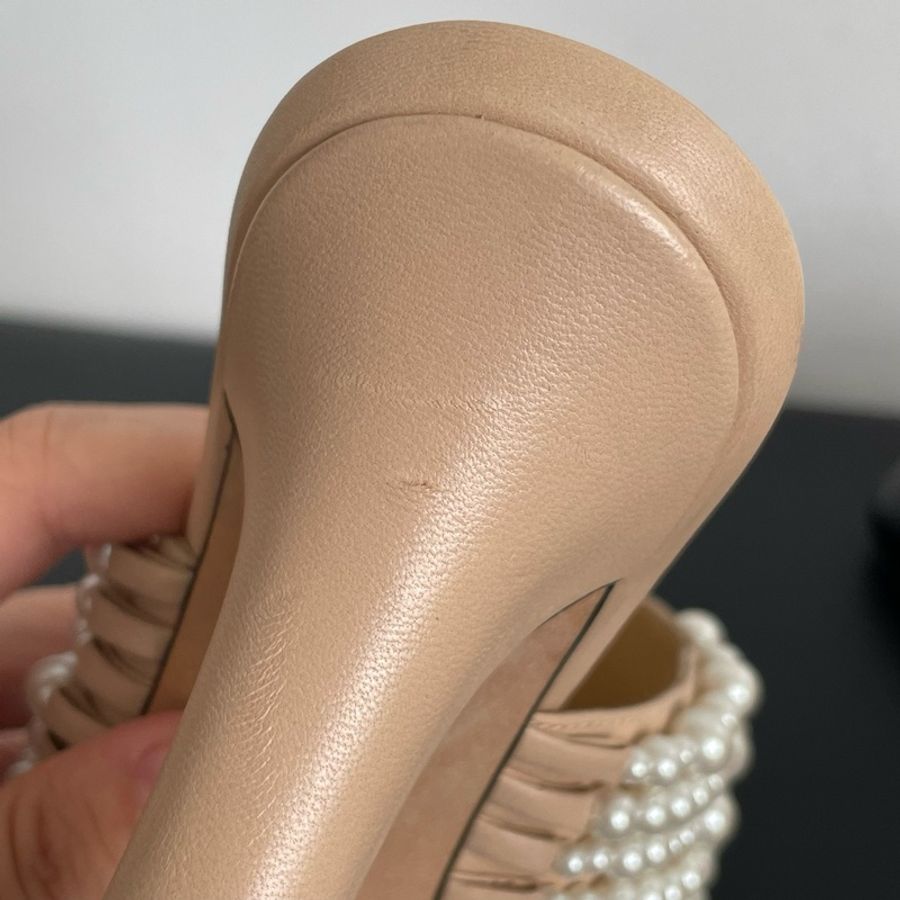 Chanel 香奈兒 珍珠奶茶色高跟鞋 尺寸:35.5碼 鞋跟:9cm-6