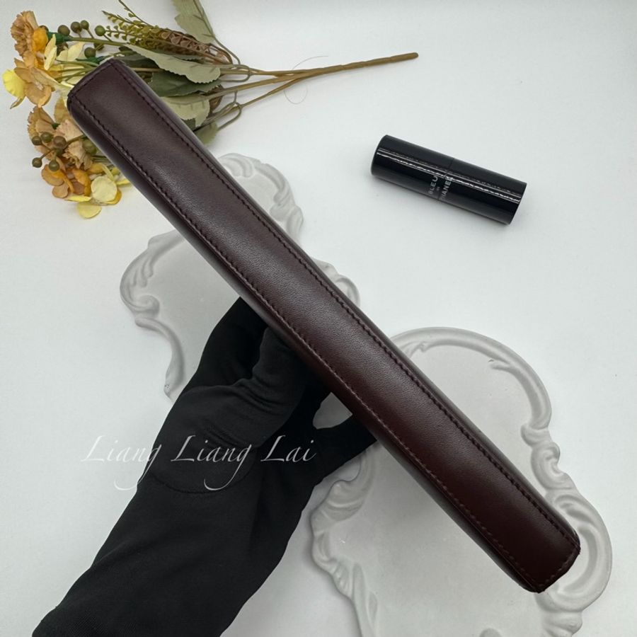 SAINT LAURENT 聖羅蘭 勃根地酒紅色小牛皮手拿長夾-20