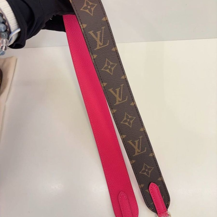 全新品 路易威登/Louis Vuitton 芯片款Neverfull雙麵 經典老花拼火龍果色 中号-9