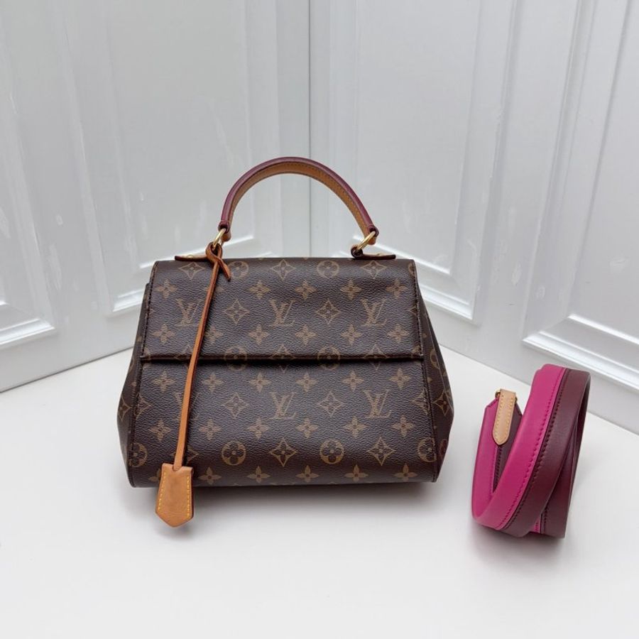 芯片款 路易威登/Louis Vuitton 老花Cluny BB克魯尼 手提肩背包-0