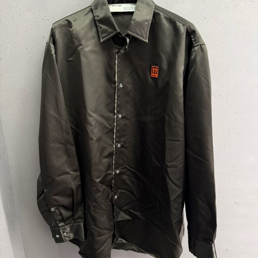 二手off white軍綠色長袖襯衫-4