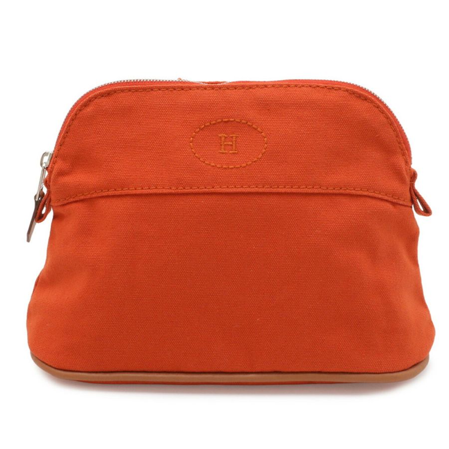 愛馬仕 Bolide Pouch 20 手提包 多功能帆布皮革 紅色橙色-0