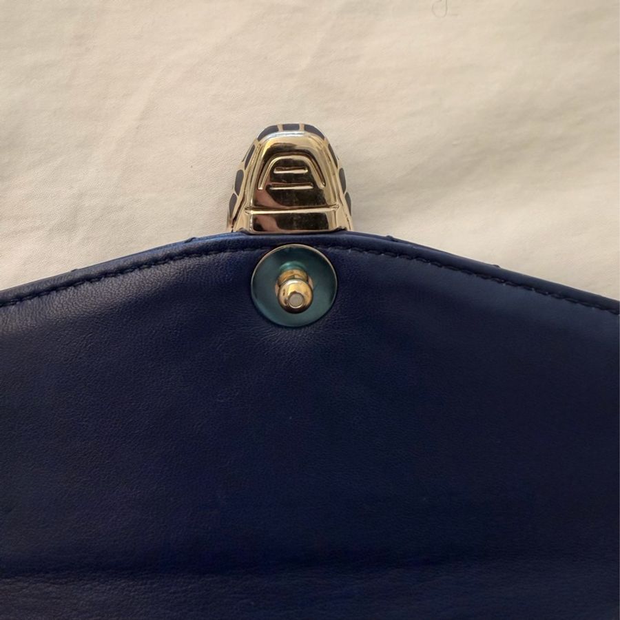 Bulgari Serpenti Forever 寶格麗皮革鏈帶包 海軍藍-5