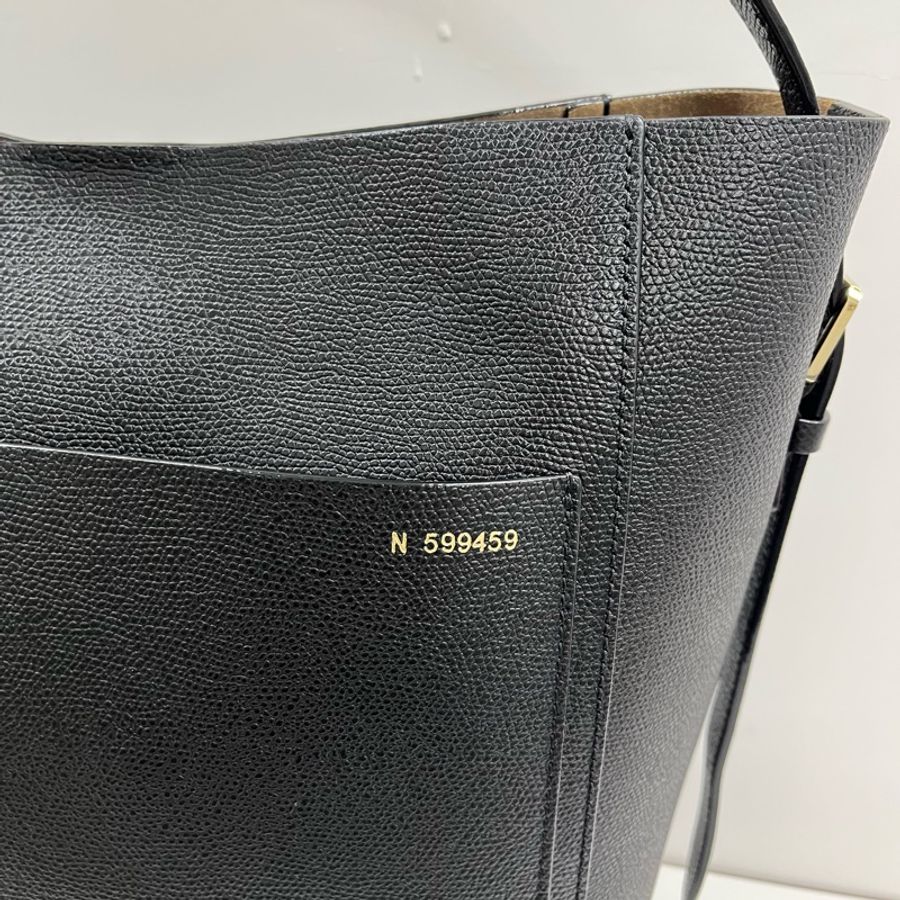 Valextra medium bucket bag 中號黑色水桶包,帶掛包、小卡-9