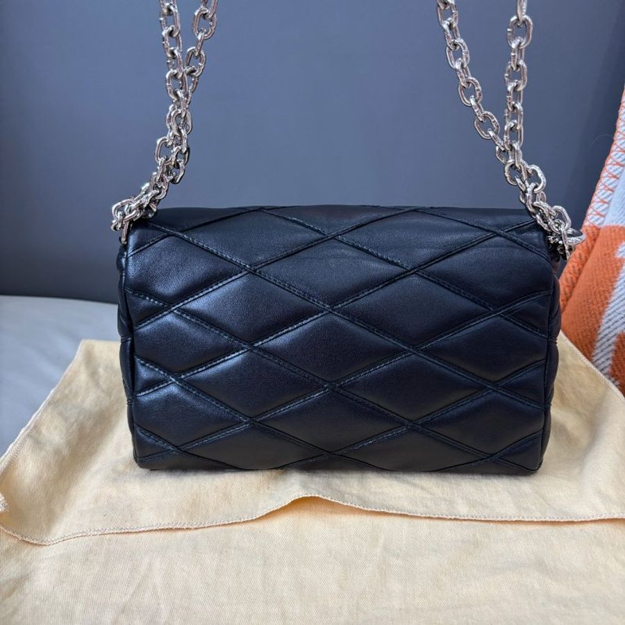 路易威登/Louis Vuitton 菱格紋黑色全皮GO-14鏈條包-7