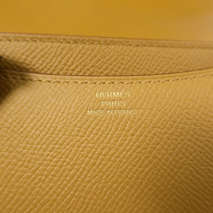 HERMES Epsom皮革Mini Constance肩背袋Sesame-5