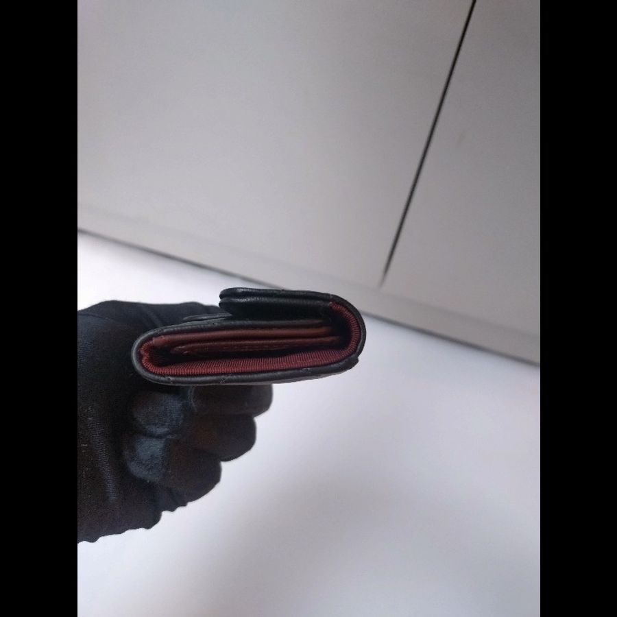 Chanel 黑羊皮菱格6孔鑰匙包-6