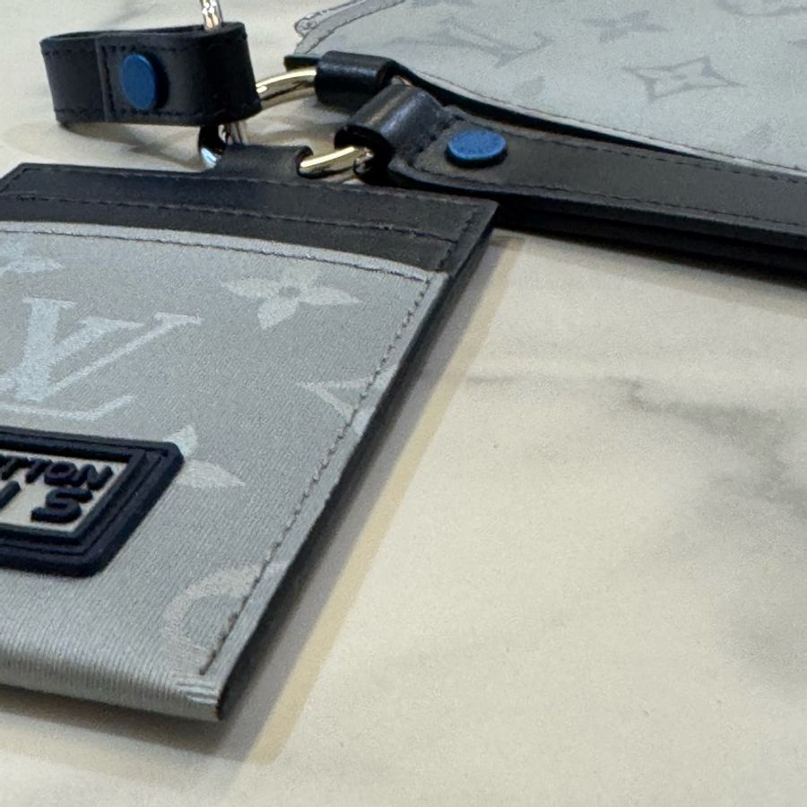 Louis Vuitton 路易威登 M44178-Monogram Satellite Alpha 三件式,可以拆用 手拿包 銀色-8