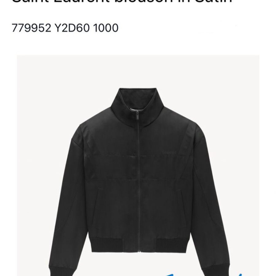 [全新][附收據] ysl teddy 外套 satin 絲 飛行 夾克 saint laurent 胸口logo刺繡-7