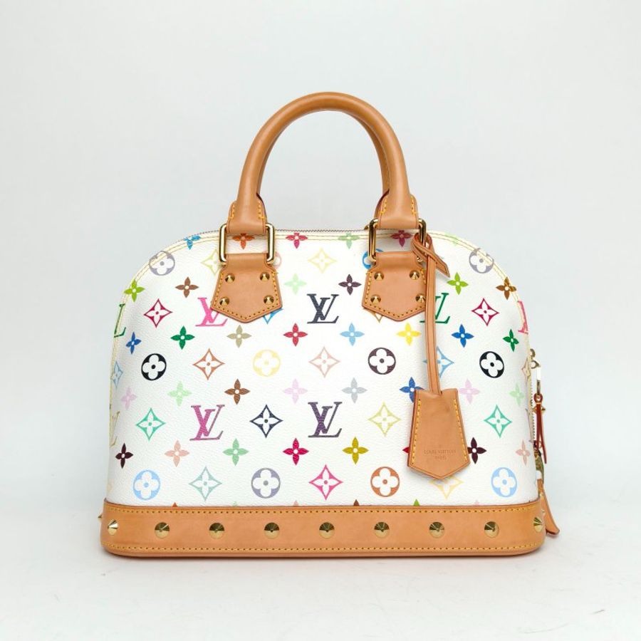 LOUIS VUITTON 白三彩PVC2011中古貝殼手提包肩背包-0
