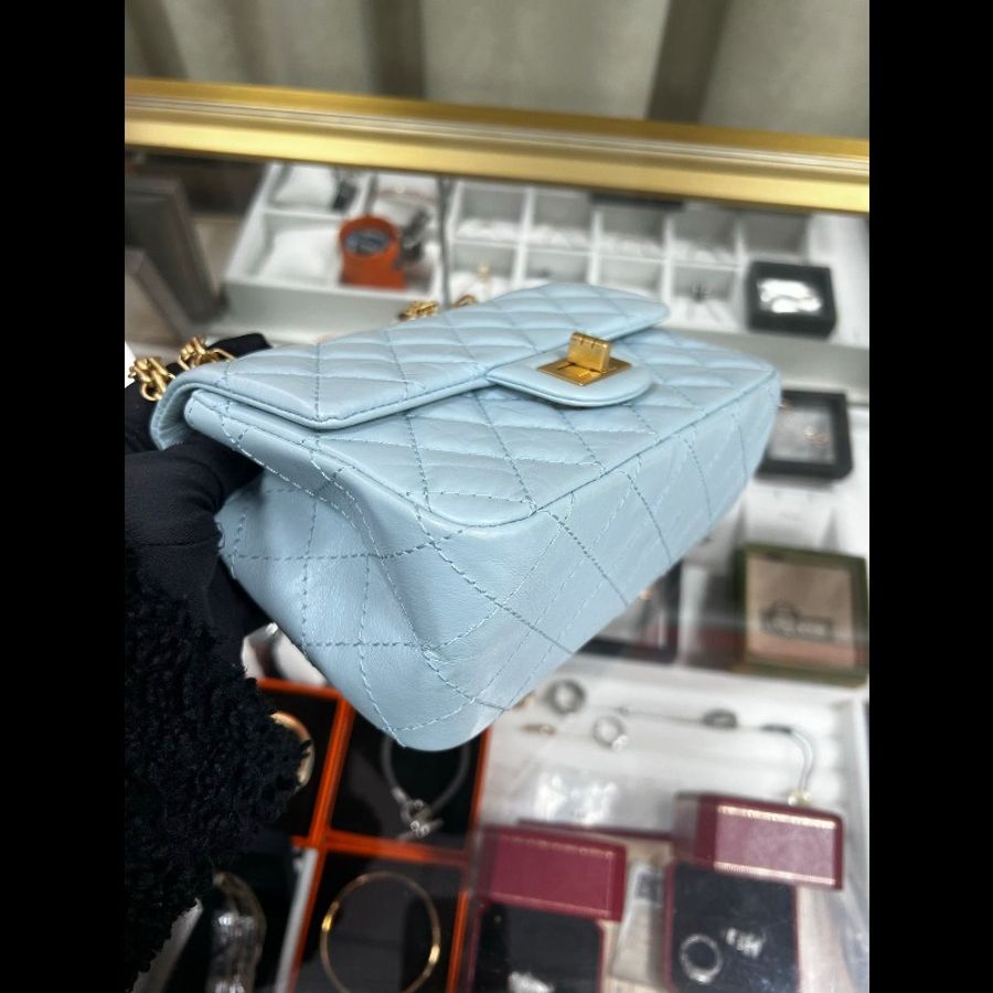 Chanel 2.55大mini
淡藍色-4
