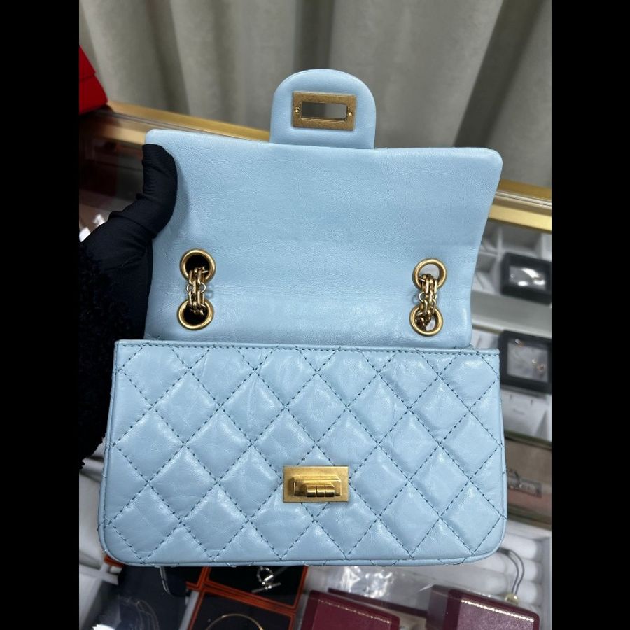 Chanel 2.55大mini
淡藍色-12