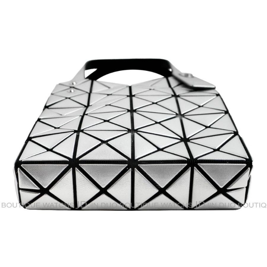 金鐸精品~2519 ISSEY MIYAKE三宅一生 BAO BAO幾何拼接圖案金屬亮銀面迷你手提包 全新品-3