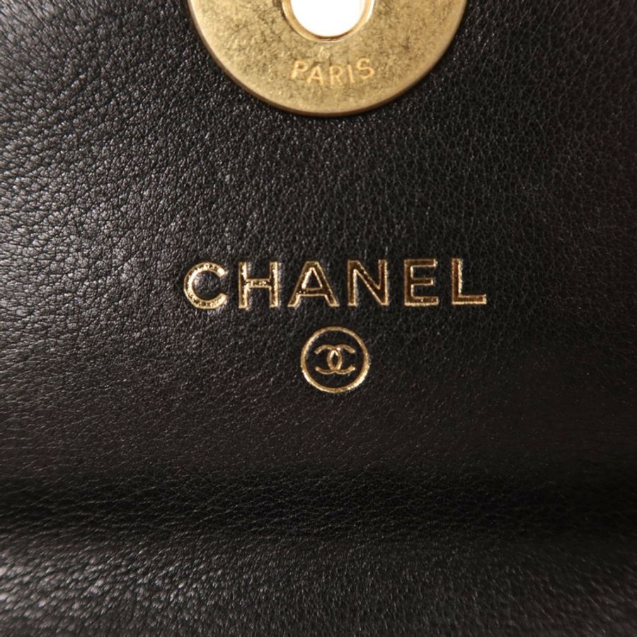 CHANEL 羊皮皮革Wallet金扣長錢包-6