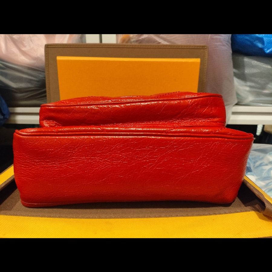 好挖寶|Saint Laurent YSL Niki Baby 紅色復古皺褶鏈條包 斜背包 肩背包-12