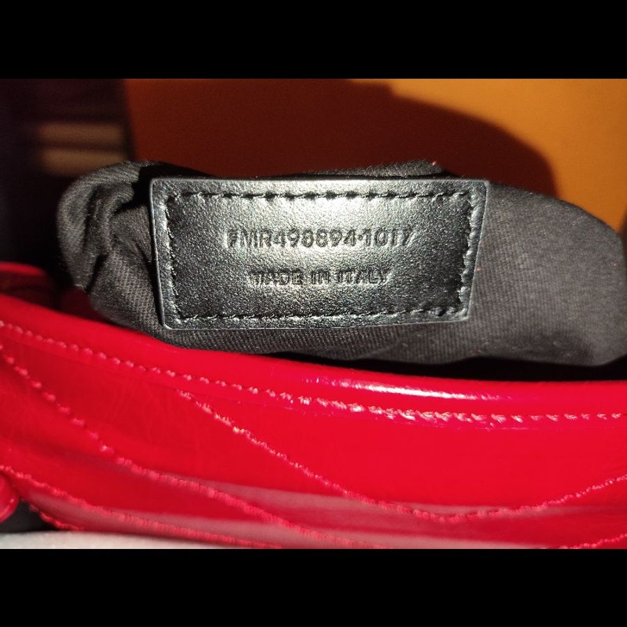 好挖寶|Saint Laurent YSL Niki Baby 紅色復古皺褶鏈條包 斜背包 肩背包-18