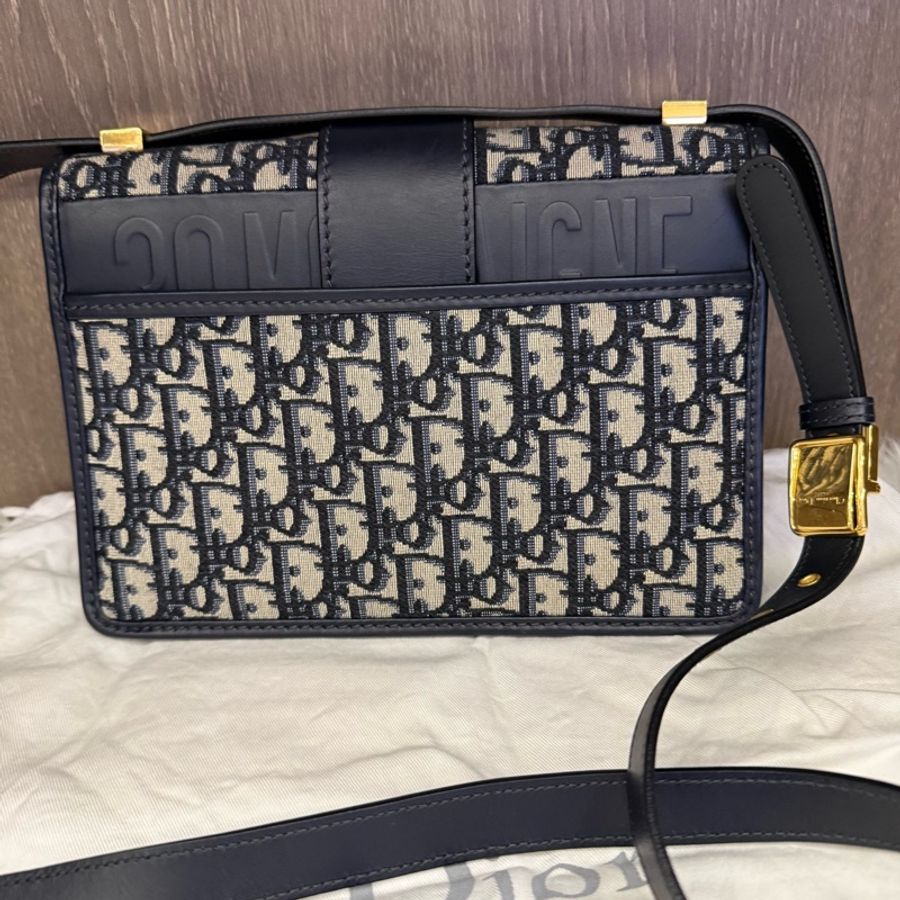Dior 迪奧 蒙田 黑色老花滿印刺繡帆布金扣單肩包斜挎包 底長24 19年編碼+芯片 有塵袋 。-1