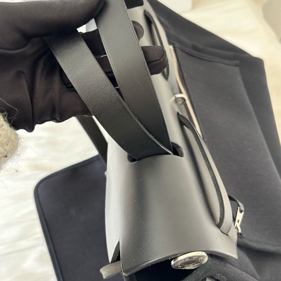 五金帶膜🈶23年購證❤️ 愛馬仕 #herbag31 #黑銀 #zip #帆布-15