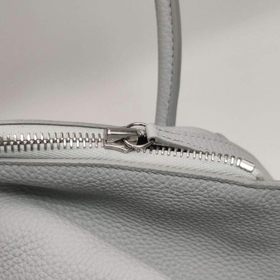 Hermes Lindy30純色旋扣單肩包Clemence(TC)牛皮銀扣08聖杯藍T刻-13