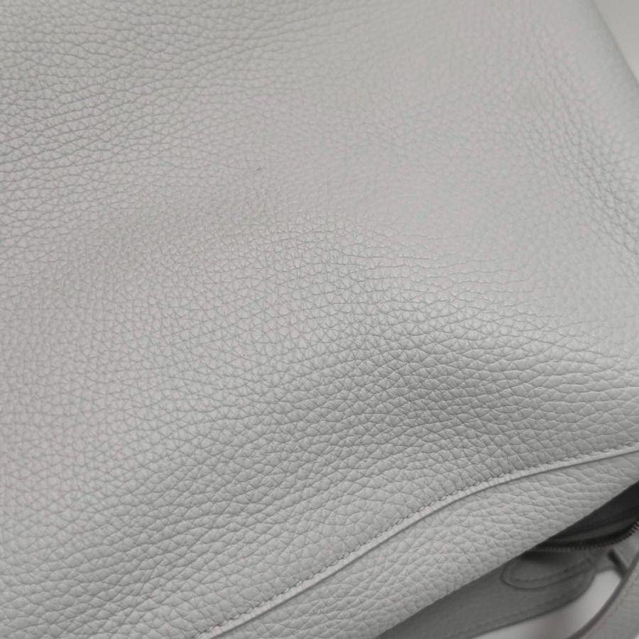 Hermes Lindy30純色旋扣單肩包Clemence(TC)牛皮銀扣08聖杯藍T刻-25