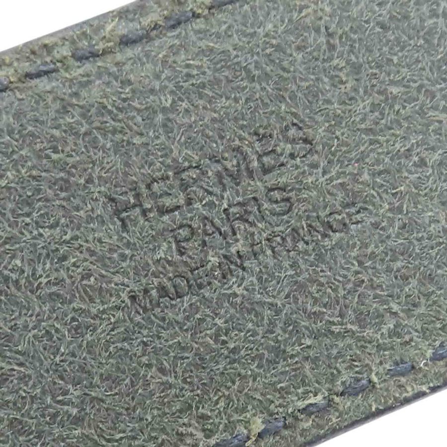 HERMES 愛馬仕 黑色牛皮 Etriviere 皮帶 口N刻-7
