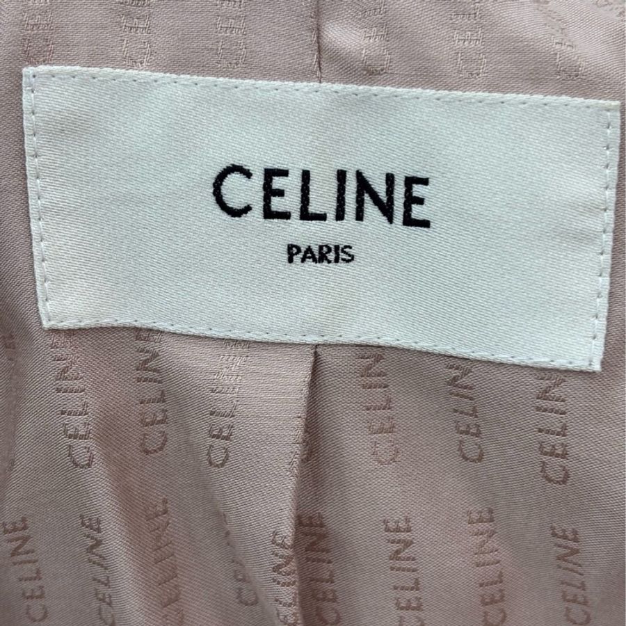CELINE賽琳 粉紅色小香風短外套 40碼 重工編織 金色羈扣 粉紫色-2