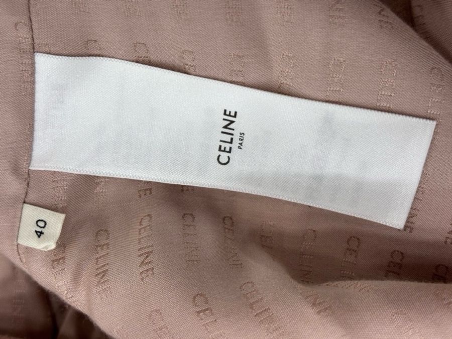CELINE賽琳 粉紅色小香風短外套 40碼 重工編織 金色羈扣 粉紫色-4