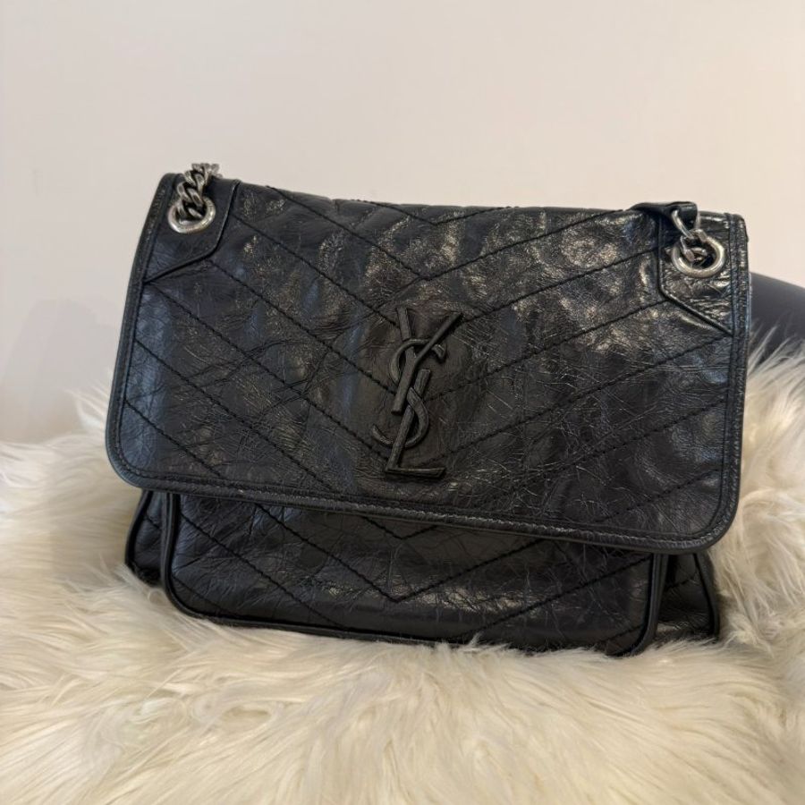 YSL NIKI 中號 黑銀-0
