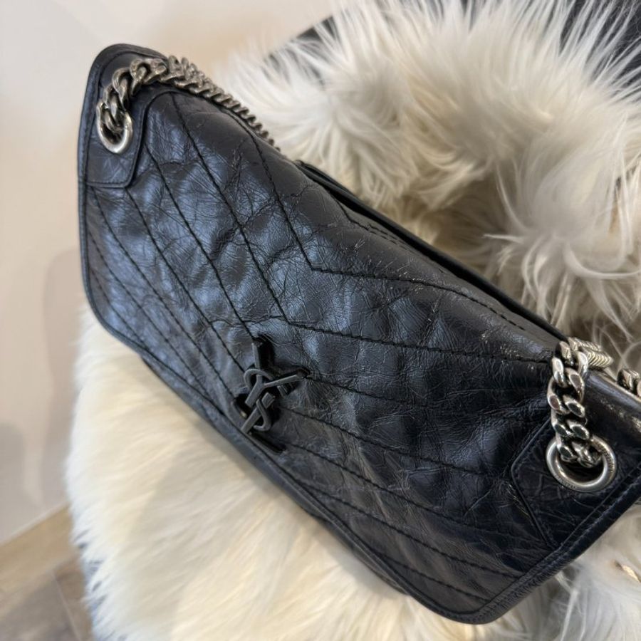 YSL NIKI 中號 黑銀-3