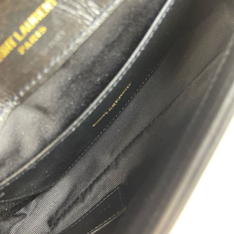 YSL College mini黑金油蠟皮手提斜挎包 24年編碼 搭配可拆卸的金屬鏈條 尺寸約20×13×3-7