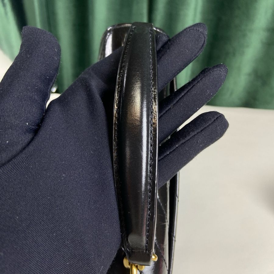 YSL College mini黑金油蠟皮手提斜挎包 24年編碼 搭配可拆卸的金屬鏈條 尺寸約20×13×3-8