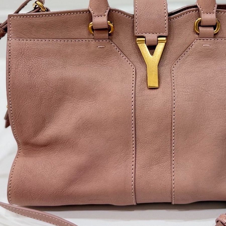 YSL 聖羅蘭 cabas chyc 經典 裸粉色 手提包 公事包 肩背包 斜背包 側背包 醫生包-16
