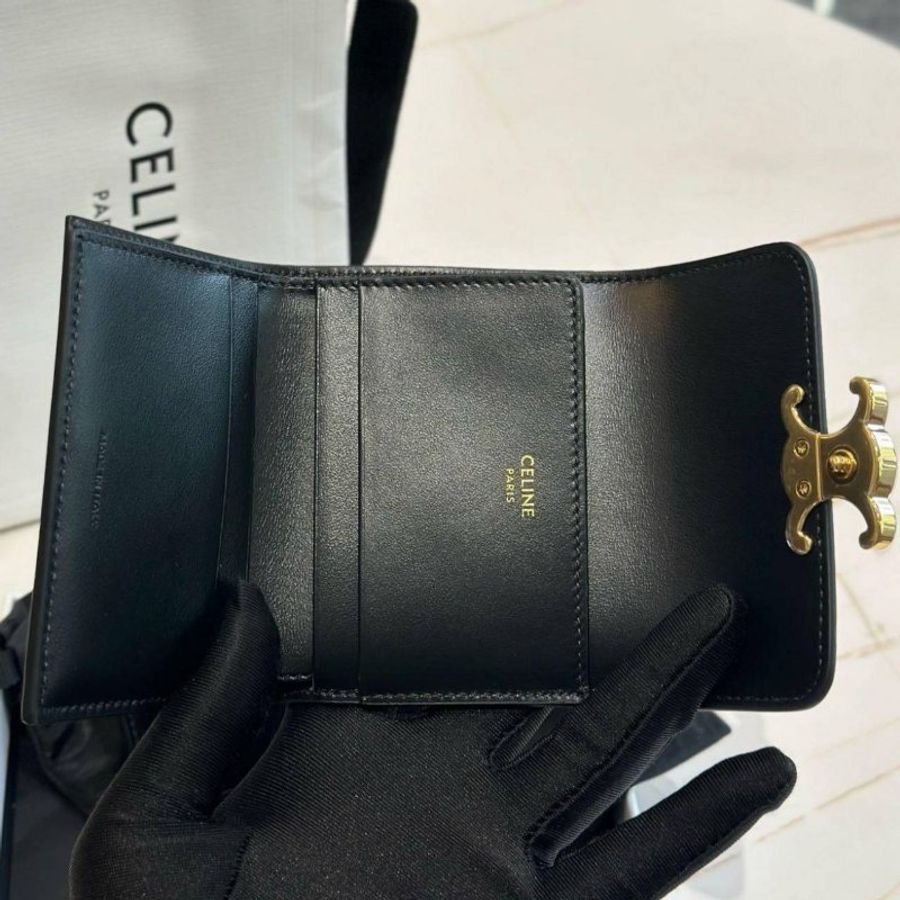 *SHIHNA名牌精品* Celine Triomphe小牛皮短款零錢包-5